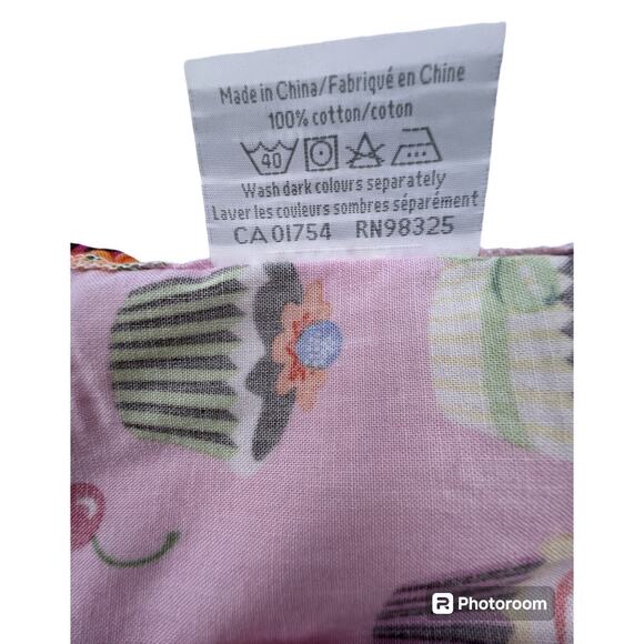 Cupcake Apron Kitchen Baking Ruffle Hem Cotton Tie Neck Waist Hot Pink OSFM - Picture 8 of 8